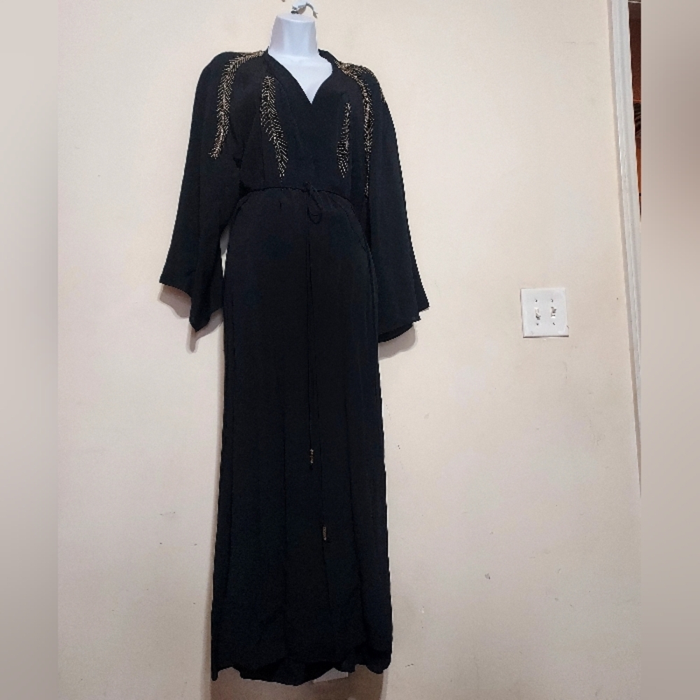 Zara Zw Collection Elegant Embroidered Beading Long Wrap Dress - Picture 9 of 13